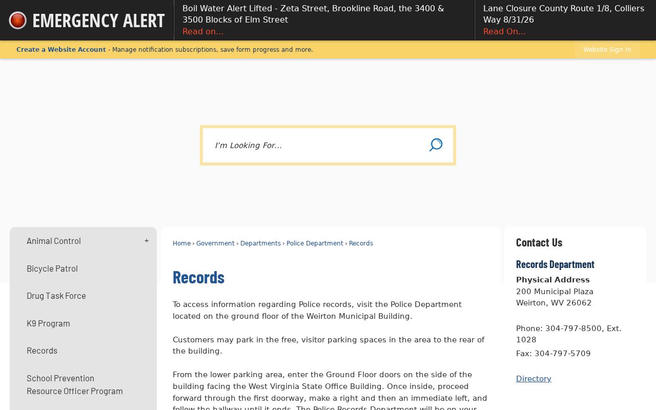Weirton residents directory municipal records desk